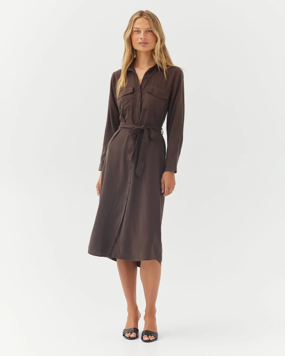 Bella Dahl Patch Pocket Maxi Shirt Dress