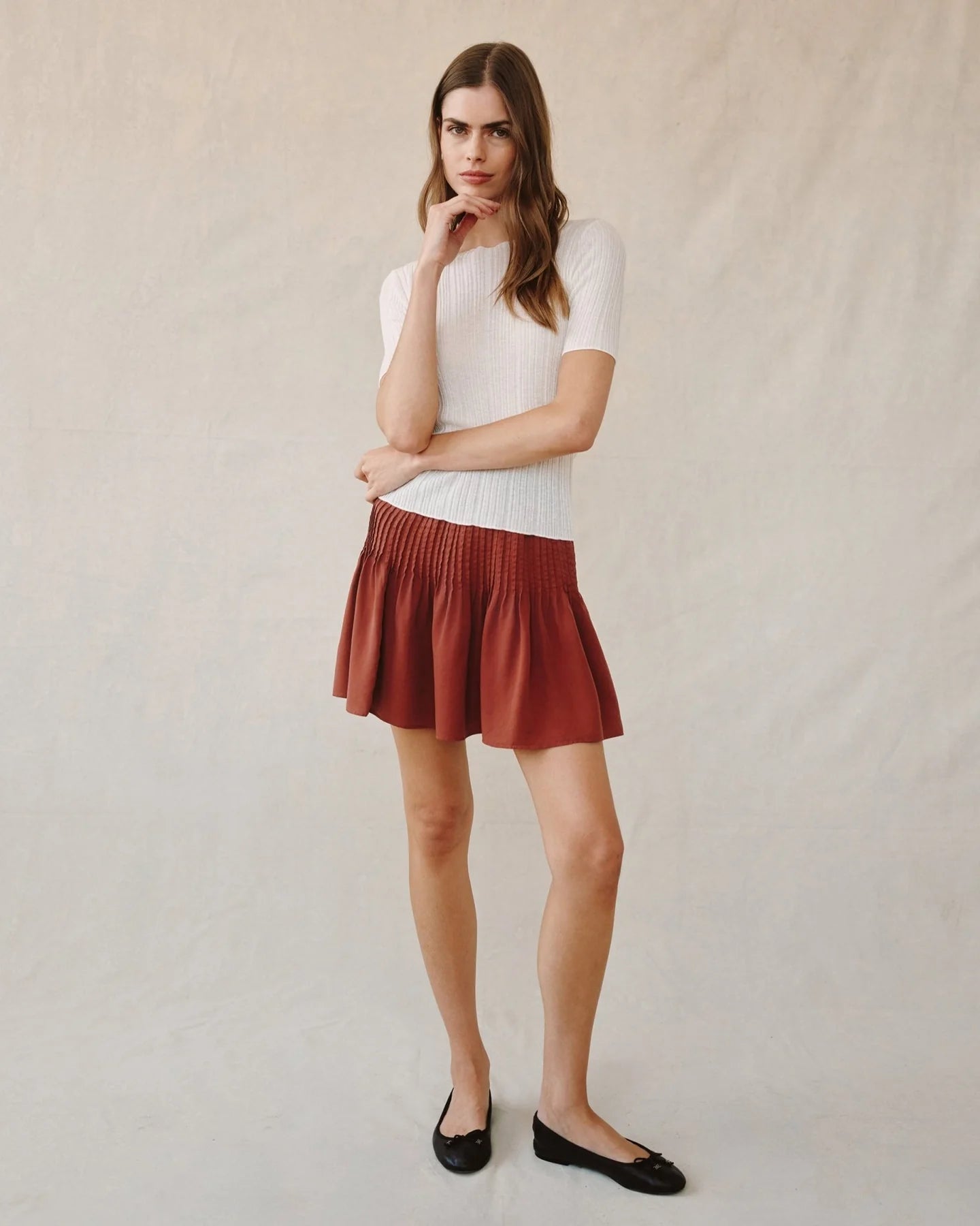 Bella Dahl Pintuck Mini Skirt