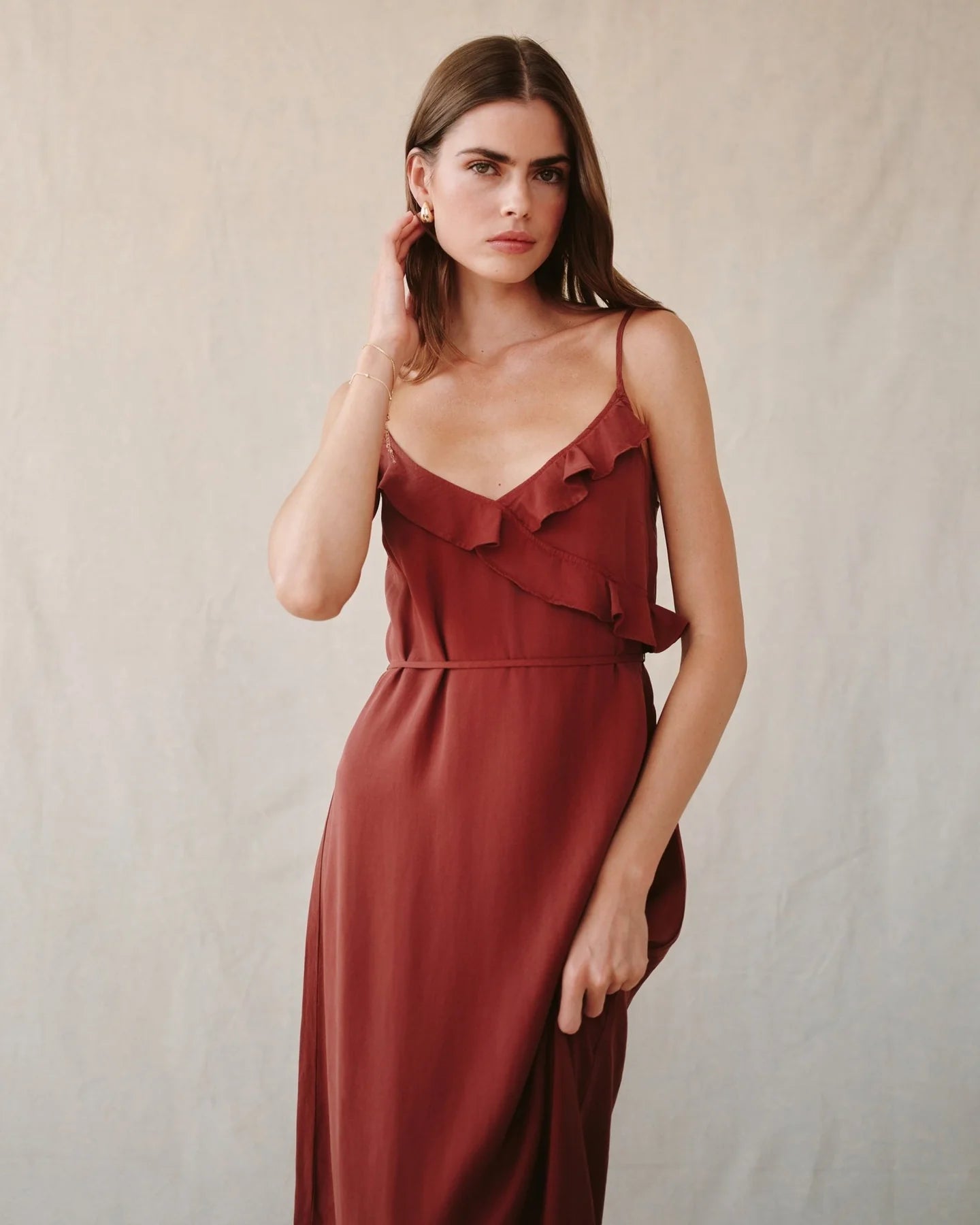 Bella Dahl Ruffle Cami Midi Dres