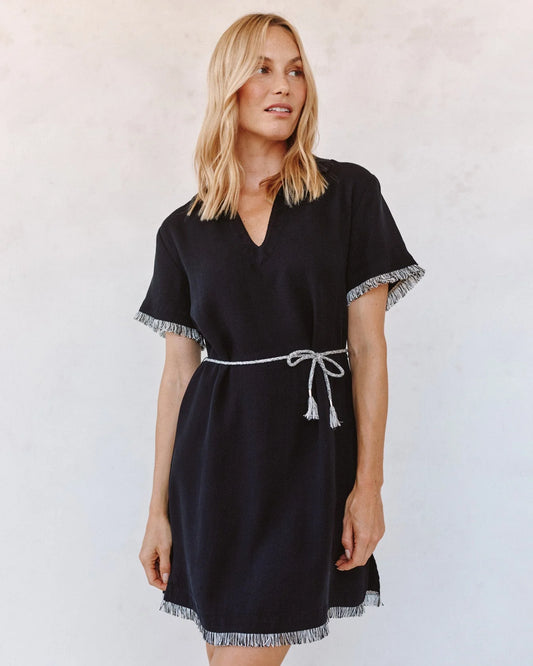 Bella Dahl Short Sleeve Fray Edge Mini Dress